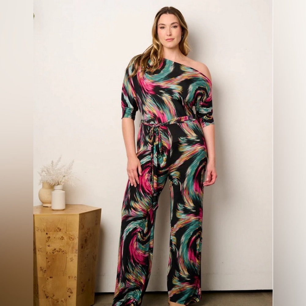 Plus size multicolor jumpsuit